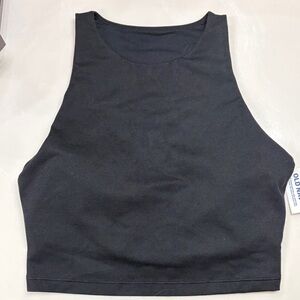 Old Navy Cloudmotion Black Cropped Tank Top - Sleeveless High Neck